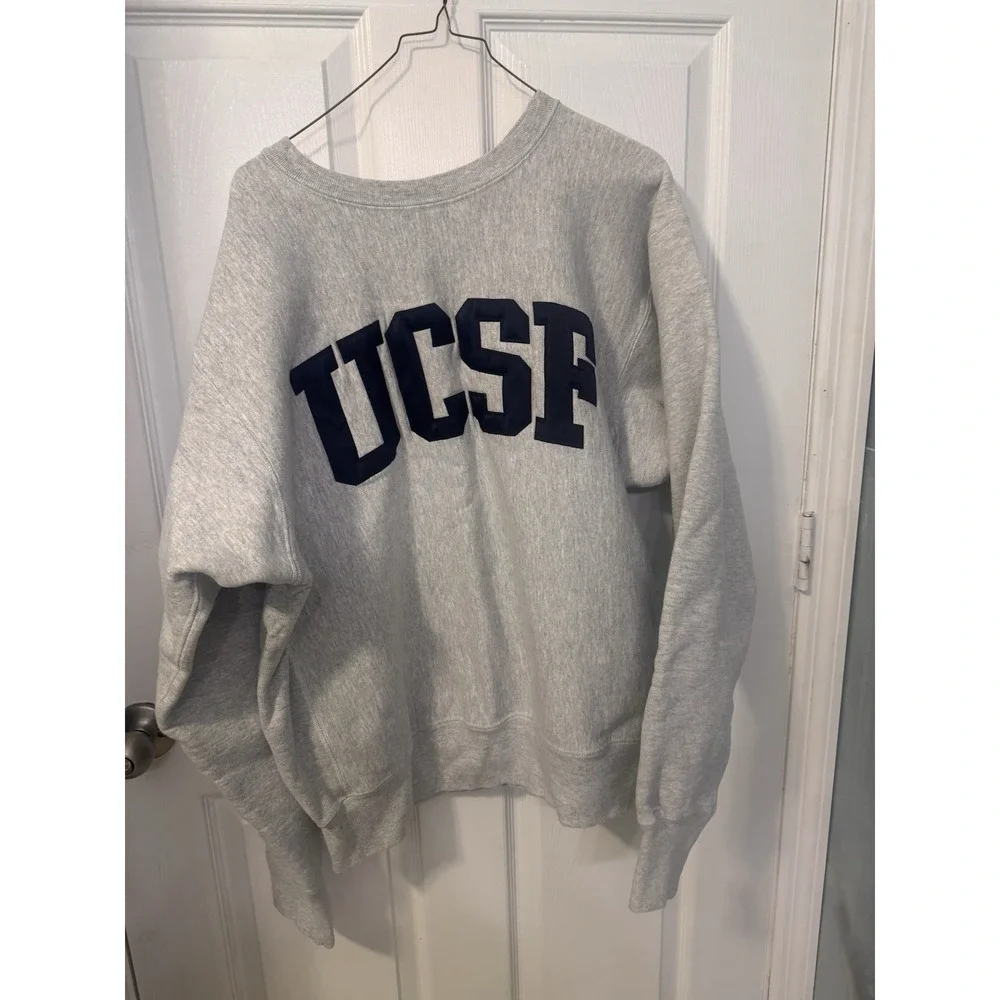 Vintage The Cotton Exchange UCSF Sweatshirt Large Gray Embroidered Crewneck Usa
